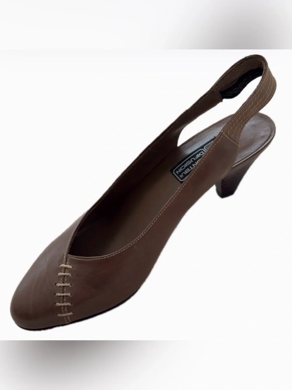 MONTBUI Elegant Brown Slingback Heels